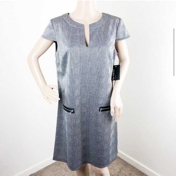 NEW EnFocus Studio metallic silver zippered dress - Picture 2 of 8